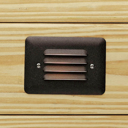 Product image for Kichler 15782AZT30R 3000K Louvered LED Mini Step Light in Textured Architectural Bronze