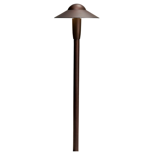 Product image for Kichler 15870AZT30R 3000K 6" Dome LED Path Light Textured Architectural Bronze