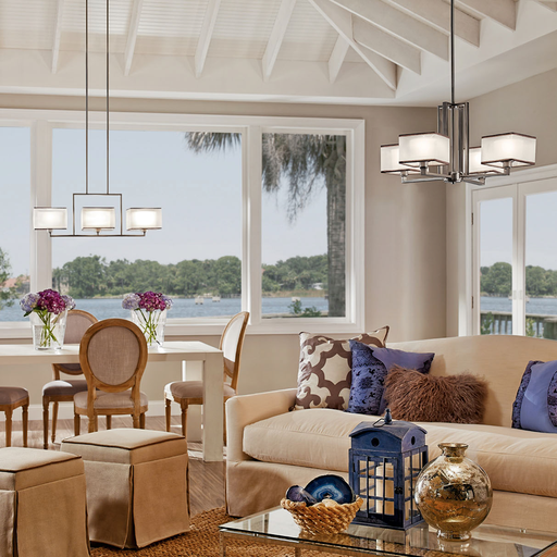 Product image for Kichler 43437NI Kailey™ 3 Light Linear Chandelier Brushed Nickel