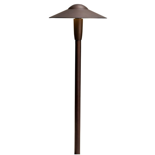 Product image for Kichler 15810AZT30R 8" Dome 3000K LED Path Light Textured Architectural Bronze