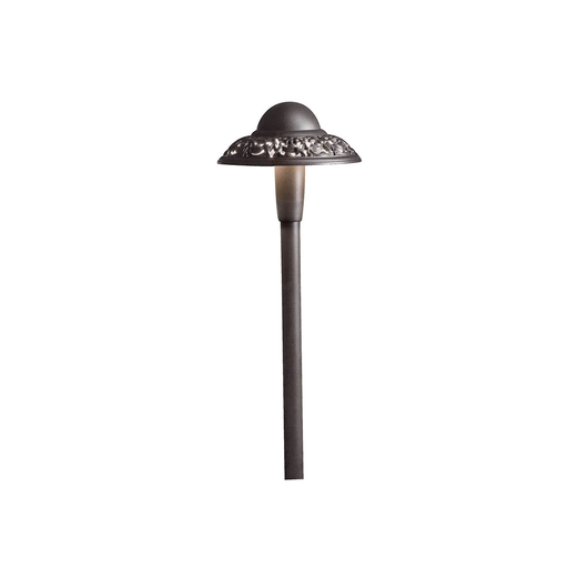 Product image for Kichler 15857AZT27R Pierced Dome 2700K LED Path Light Textured Architectural Bronze