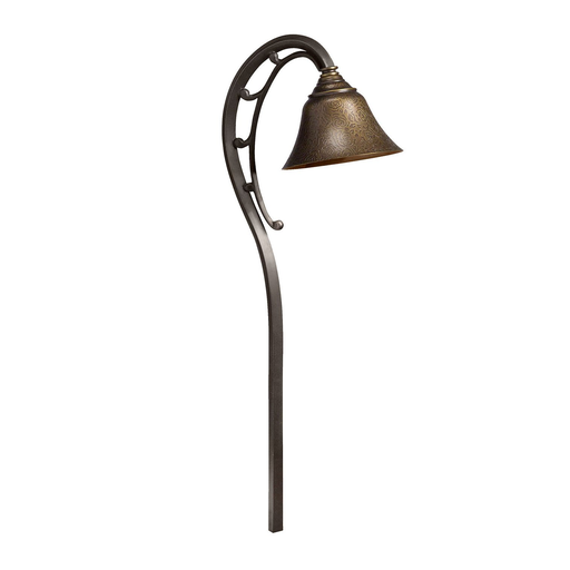 Product image for Kichler 15436OZ Intaglio Brass Crook Neck 12V Path Light Olde Bronze®