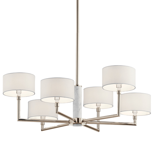 Product image for Kichler 52052PN Laurent 16" 6 Light Chandelier Polished Nickel