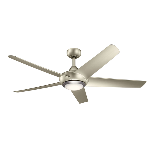 Product image for Kichler 330089NI Kapono 52" LED Ceiling Fan Nickel with Frosted White Polycarbonate Lens