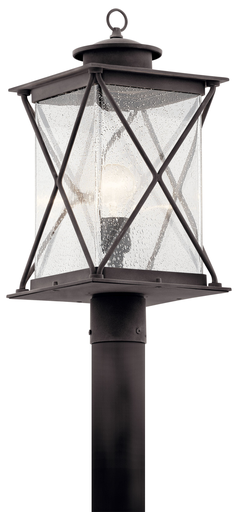 Product image for Kichler 49746WZC Argyle 1 Light Post Light Weathered Zinc