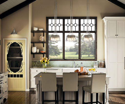 Product image for Kichler 42877NI Brinley™ 7.75" 6 Light Pendant with Clear Glass Brushed Nickel