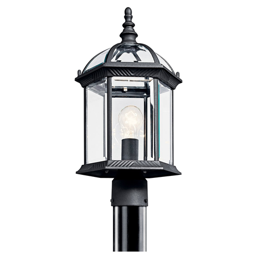 Product image for Kichler 49187BKL18 Barrie 1 Light Post Mount with LED Bulbs Black