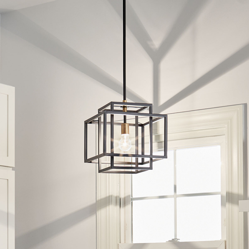 Product image for Kichler 43982BK Taubert™ 1 Light Pendant Black