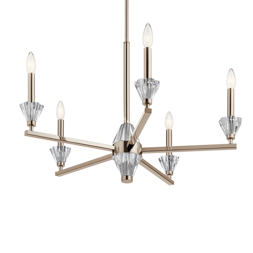 Product image for Kichler 52001PN Calyssa™ 5 Light Chandelier Polished Nickel