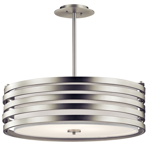 Product image for Kichler 43390NI Roswell™ 4 Light Pendant Brushed Nickel