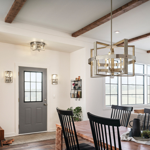 Product image for Kichler 44293WWW Peyton 3 Light Flush Mount White Washed Wood