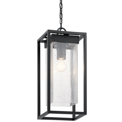 Product image for Kichler 59064BSL Mercer™ 24" 1 Light Pendant Clear Seeded Glass Black