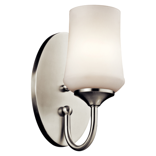 Product image for Kichler 45568NIL18 Aubrey™ 1 Light Wall Sconce with LED Bulb Brushed Nickel