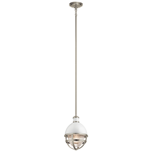 Product image for Kichler 43011NI Tollis™ 12.5" 1 Light Mini Pendant Brushed Nickel