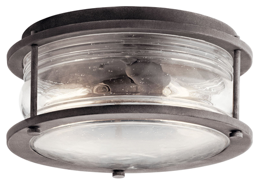 Product image for Kichler 49669WZC Ashland™ Bay 2 Light Flush Mount Weathered Zinc