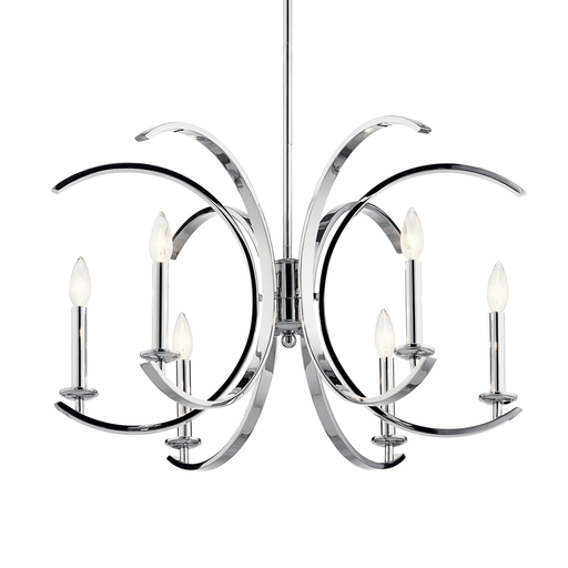 Product image for Kichler 52116CH Cassadee 16.5" 6 Light Chandelier Chrome