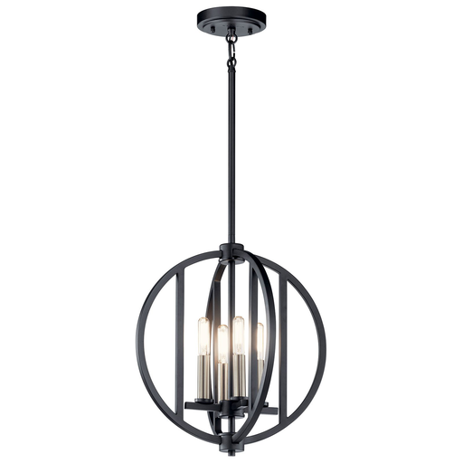 Product image for Kichler 43642BK Samural™ 4 Light Mini Chandelier Black