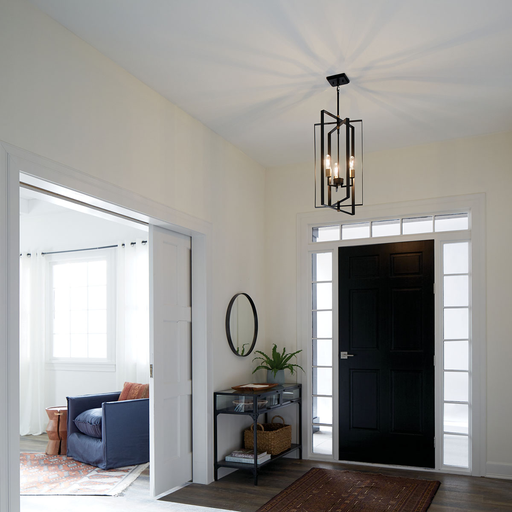 Product image for Kichler 43983BK Taubert™ 3 Light Foyer Pendant Black
