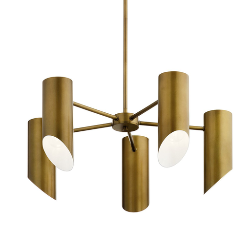 Product image for Kichler 52160NBR Trentino 5 Light Chandelier Natural Brass