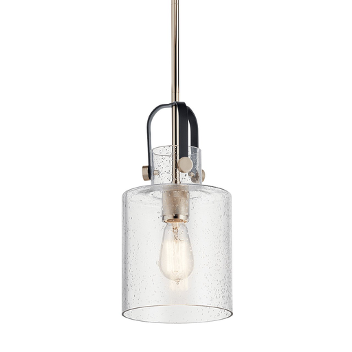 Product image for Kichler 52035PN Kitner™ 7" 1 Light Pendant Polished Nickel