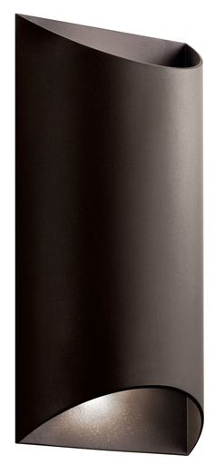 Product image for Kichler 49279AZTLED Wesley 2 Light LED Wall Light Textured Architectural Bronze