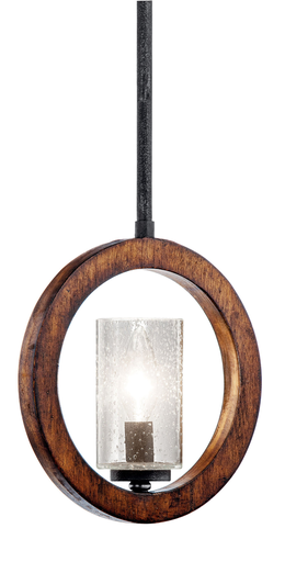 Product image for Kichler 43189AUB Grand Bank™ 1 Light Convertible Mini Pendant Auburn Stain