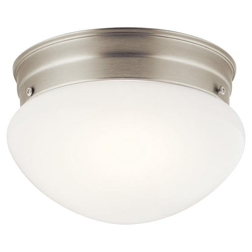 Product image for Kichler 206NI Ceiling Space 7.5" 1 Light Flush Mount Brushed Nickel
