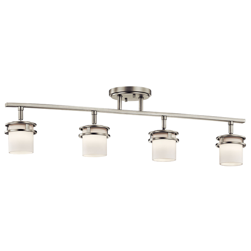 Product image for Kichler 7772NI Hendrik™ 30" 4 Light Rail Light with Satin Etched Cased Opal Brushed Nickel