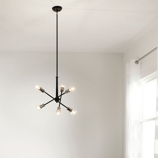 Armstrong 6 Light Chandelier Black