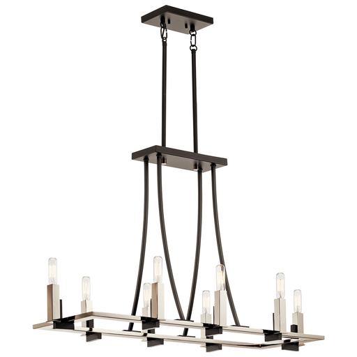 Product image for Kichler 43292BK Bensimone™ Linear 8 Light Chandelier Black