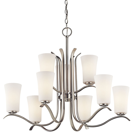 Product image for Kichler 43075NI Armida™ 9 Light 2 Tier Chandelier Brushed Nickel