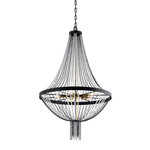 Product image for Kichler 52047BKT Alexia 39.5" 5 Light Chandelier with Crystal Beads Textured Black