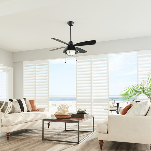 Product image for Kichler 310181SBK Seaside™LED 3000K 54" Fan Satin Black