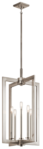 Product image for Kichler 43902CLP Cullen 18" 5 Light Foyer Pendant Classic Pewter