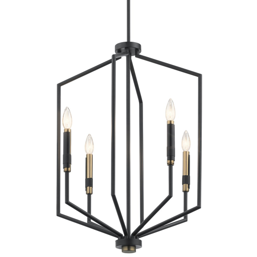 Product image for Kichler 52351BK Armand 27" 4 Light Foyer Pendant Black and Bronze