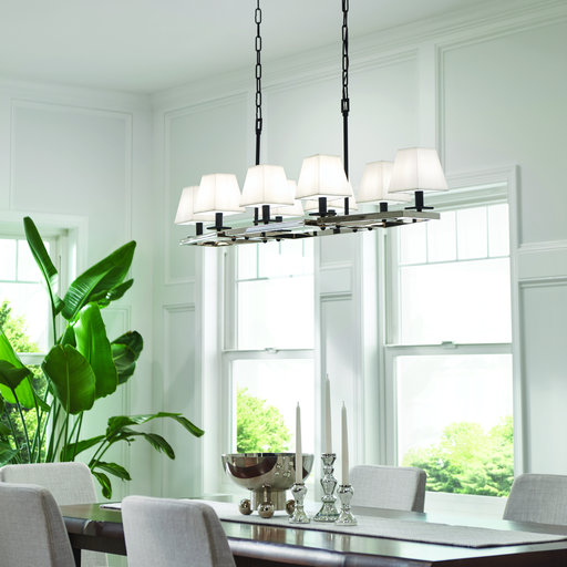 Product image for Kichler 44023PN Dancar™ 48" 8 Light Linear Chandelier Polished Nickel