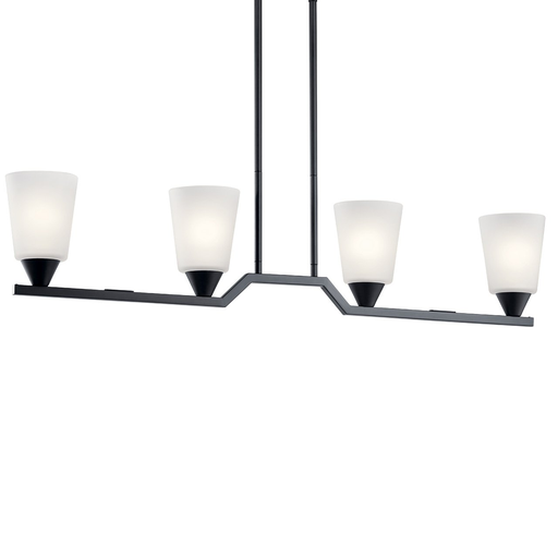 Product image for Kichler 52233BK Skagos™ 4 Light Linear Chandelier Black