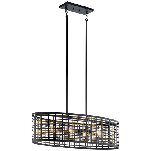 Product image for Kichler 44077BK Aldergate™ 6 Light Oval Chandelier Black