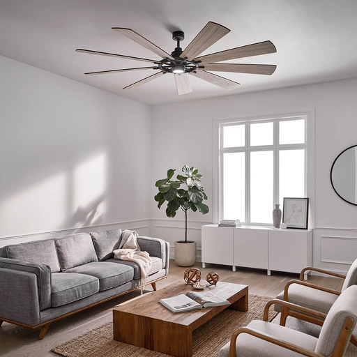 Product image for Kichler 300285WZC Gentry XL LED 85" Ceiling Fan Weathered Zinc