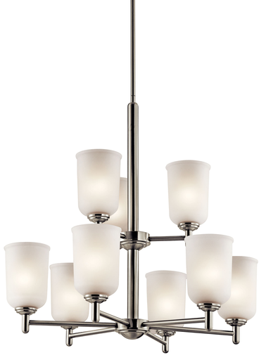 Product image for Kichler 43672NI Shailene™ 9 Light Chandelier Brushed Nickel