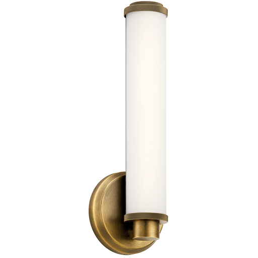 Product image for Kichler 45686NBRLED Indeco™ 1 Light LED Wall Sconce Natural Brass