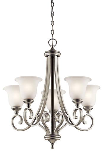 Product image for Kichler 43156NI Monroe™ 5 Light Chandelier Brushed Nickel