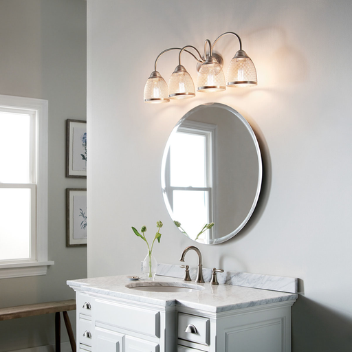 Product image for Kichler 55044NI Voclain™ 32" 4 Light Vanity Light with Mesh Shade Brushed Nickel