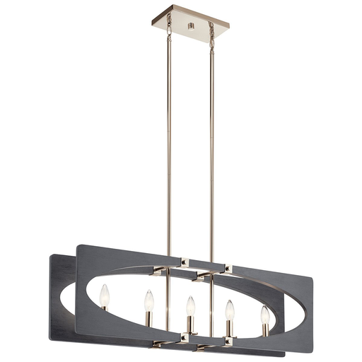 Product image for Kichler 44361DWG Alscar™ 5 Light Linear Chandelier Driftwood Grey