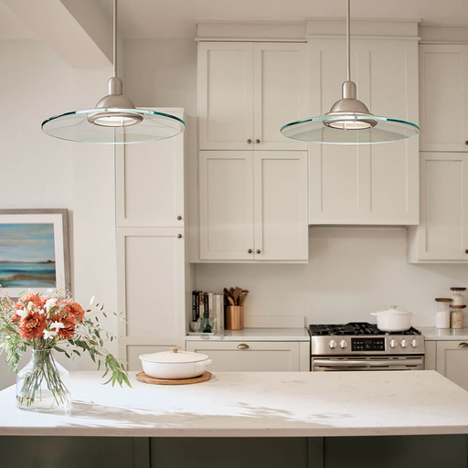 Product image for Kichler 2640NI Galaxie™ 22.5" 1 Light Mini Pendant Brushed Nickel