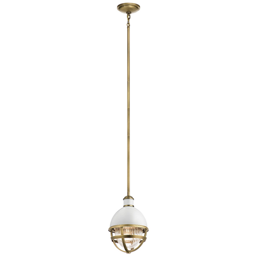 Product image for Kichler 43011NBR Tollis™ 12.5" 1 Light Mini Pendant Natural Brass