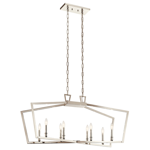 Product image for Kichler 43494PN Abbotswell™ 8 Light Linear Chandelier Polished Nickel