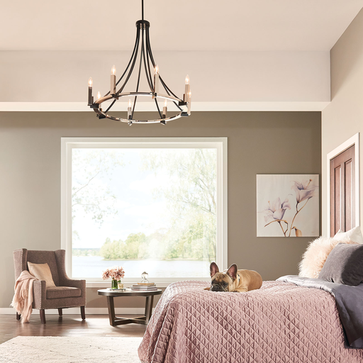 Product image for Kichler 43291BK Bensimone™ 8 Light Chandelier Black