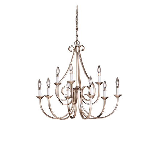 Product image for Kichler 2031NI Dover™ 9 Light 2 Tier Chandelier Brushed Nickel