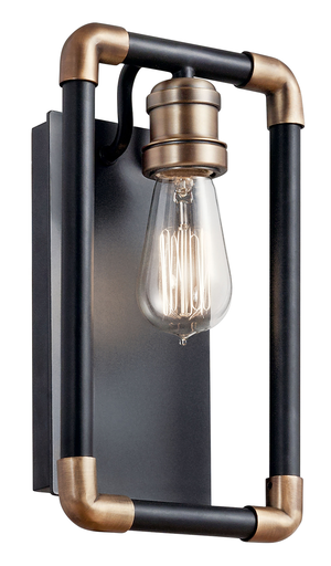 Product image for Kichler 43889BK Imahn 1 Light Wall Sconce Black